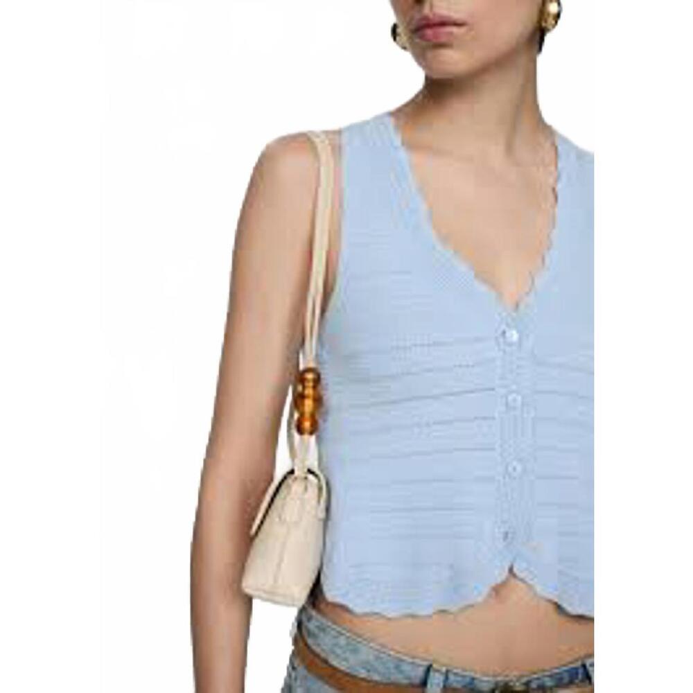 Mango Light Blue Sleeveless Top